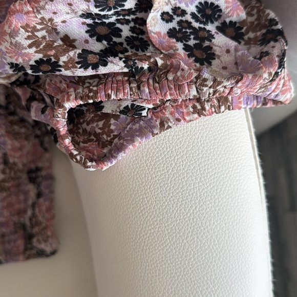 Free People Back On Top. Crop Top Floral Peasant Blouse. Women’s Size Medium - Picture 6 of 8